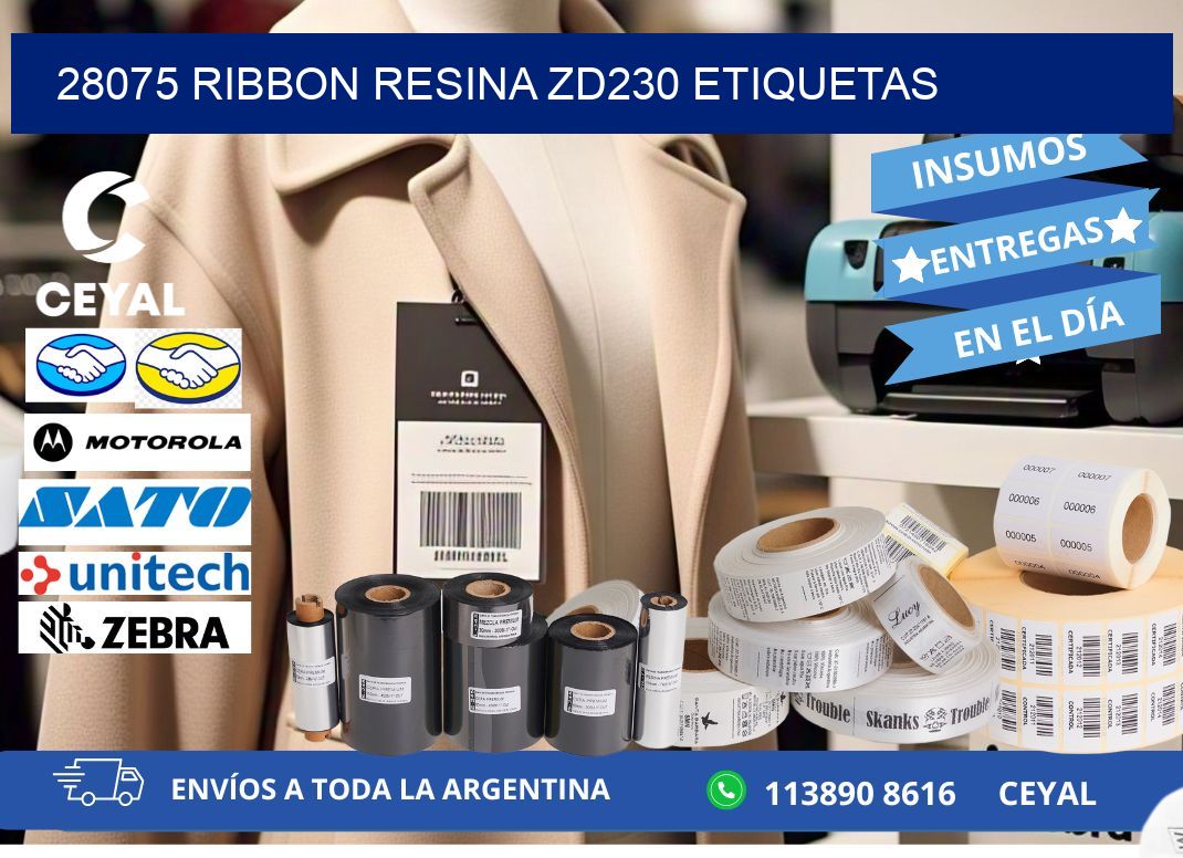 28075 ribbon resina zd230 etiquetas