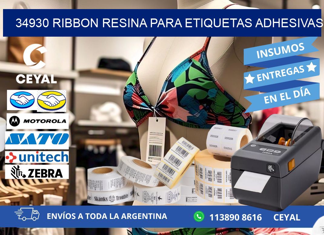 34930 ribbon resina para etiquetas adhesivas