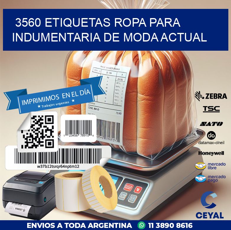 3560 Etiquetas ropa para indumentaria de moda actual