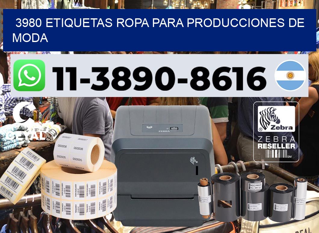 3980 Etiquetas ropa para producciones de moda
