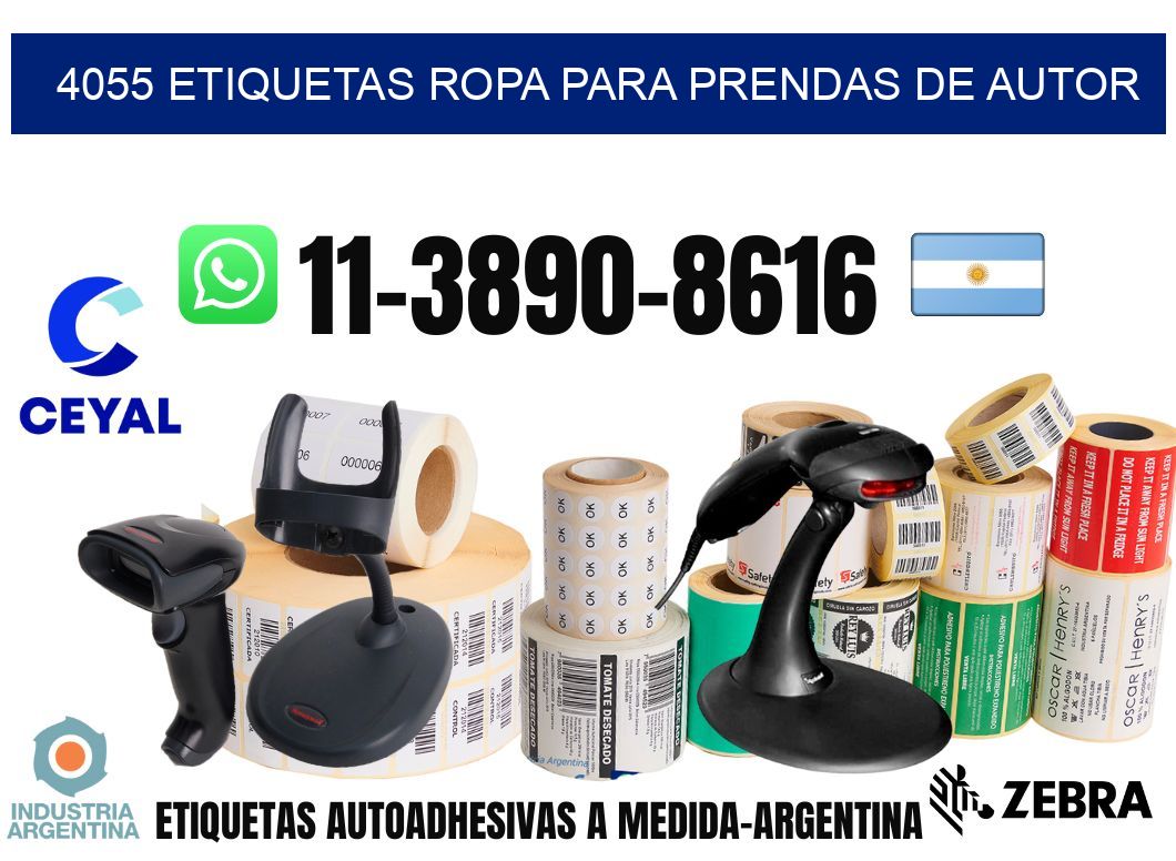 4055 Etiquetas ropa para prendas de autor