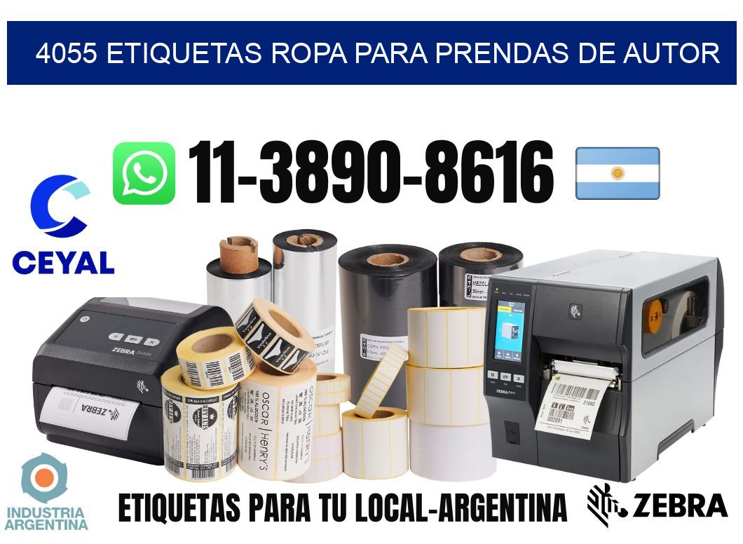 4055 Etiquetas ropa para prendas de autor