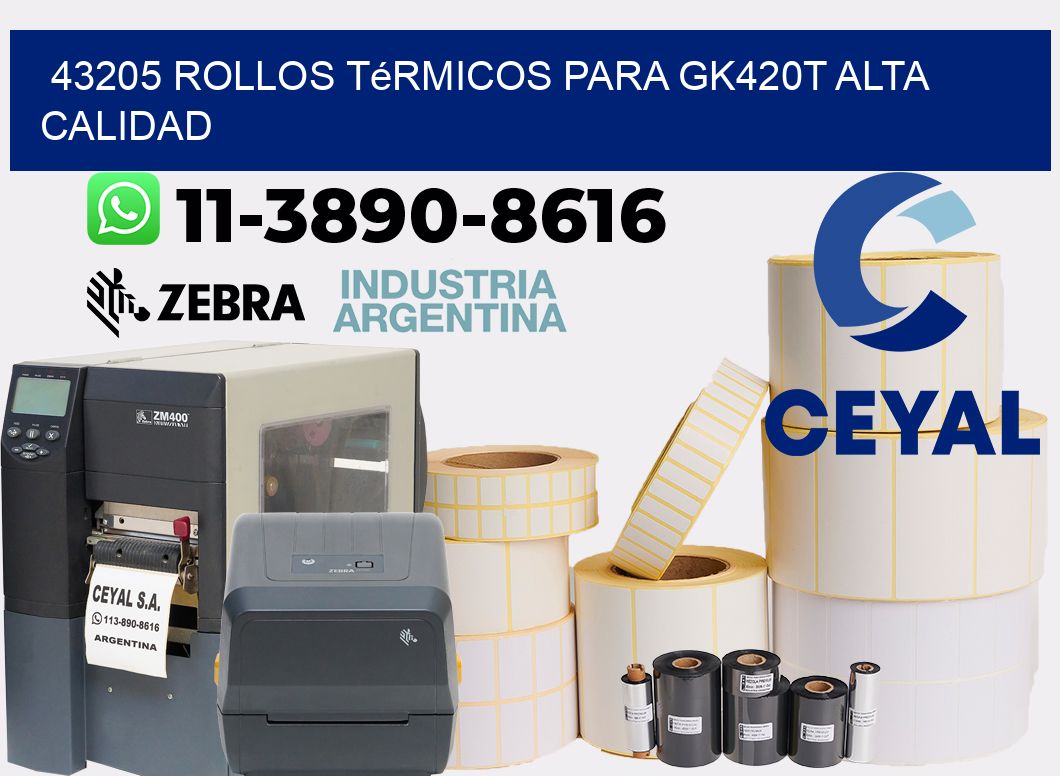 43205 rollos térmicos para gk420t alta calidad