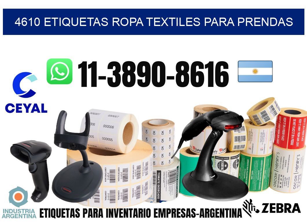 4610 Etiquetas ropa textiles para prendas