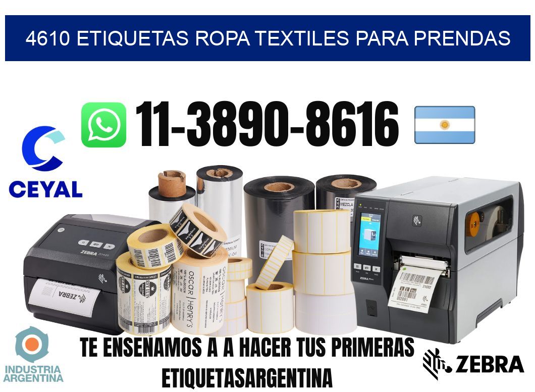 4610 Etiquetas ropa textiles para prendas