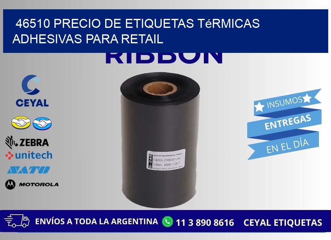 46510 precio de etiquetas térmicas adhesivas para retail