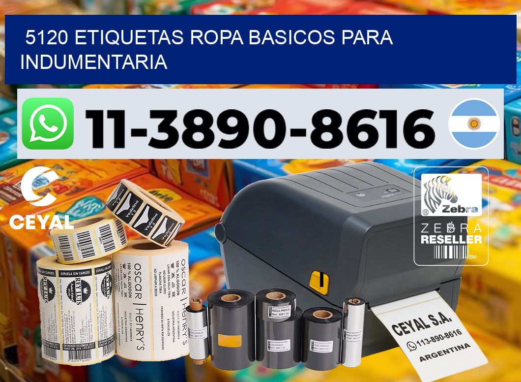 5120 Etiquetas ropa basicos para indumentaria