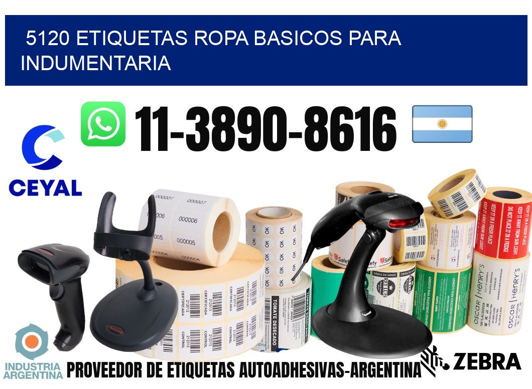 5120 Etiquetas ropa basicos para indumentaria