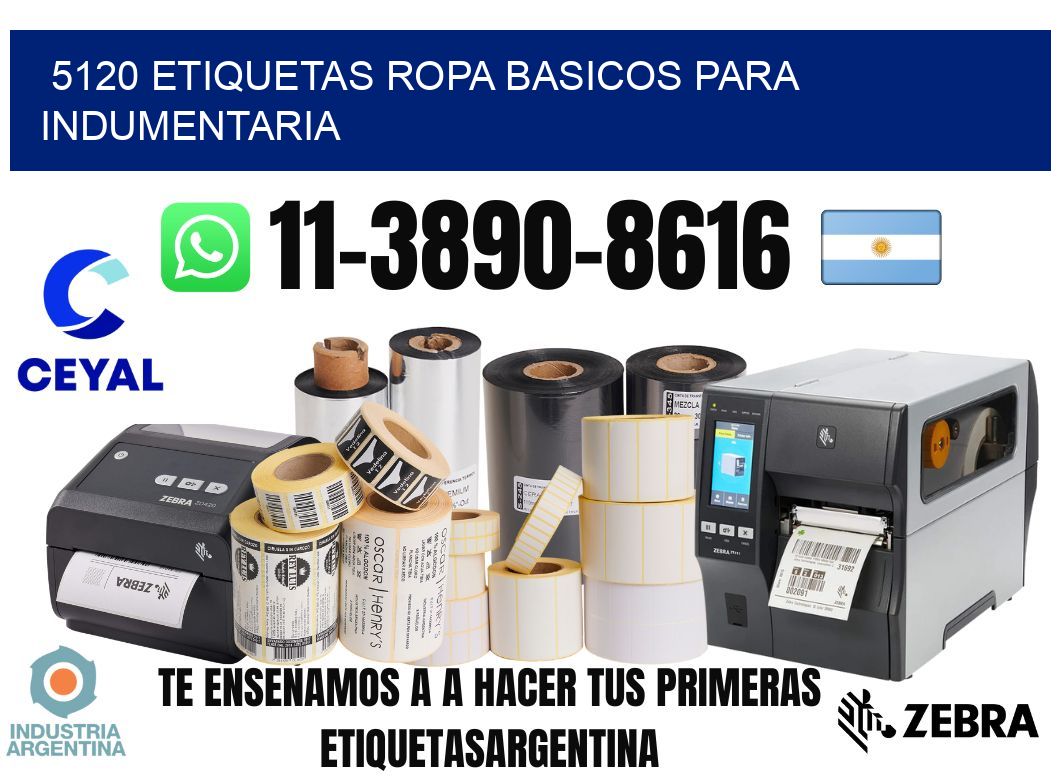 5120 Etiquetas ropa basicos para indumentaria