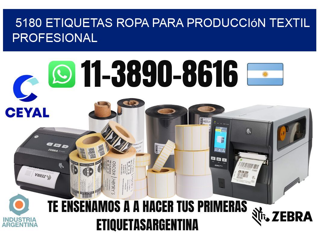 5180 Etiquetas ropa para producción textil profesional