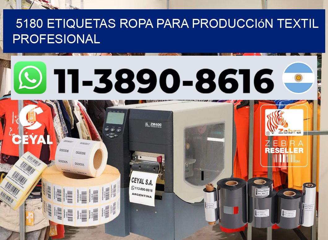 5180 Etiquetas ropa para producción textil profesional