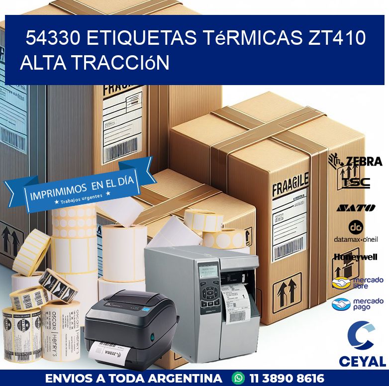 54330 etiquetas térmicas zt410 alta tracción