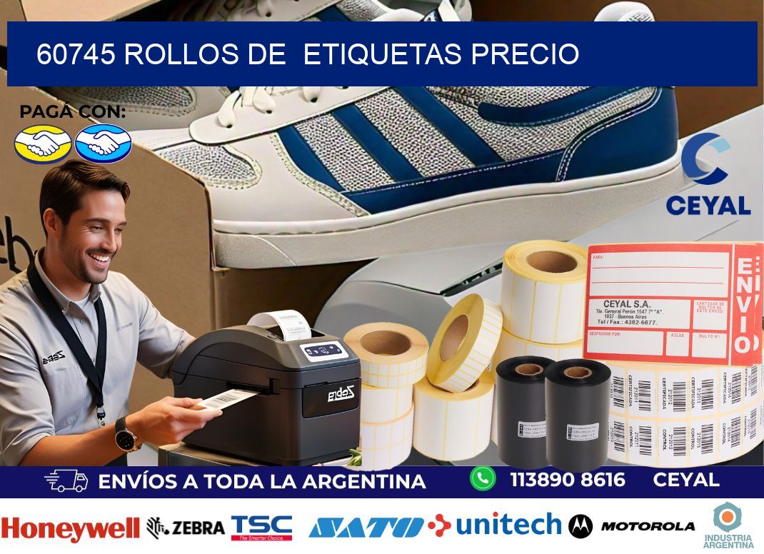 60745 rollos de  etiquetas precio