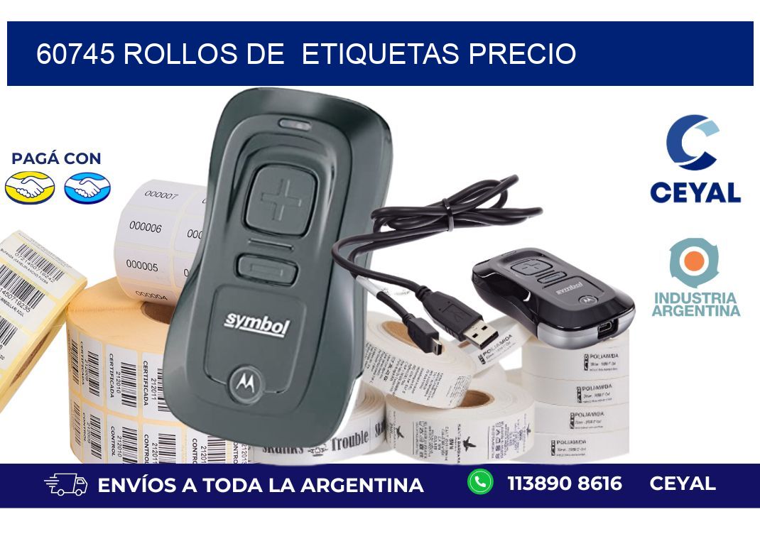 60745 rollos de  etiquetas precio
