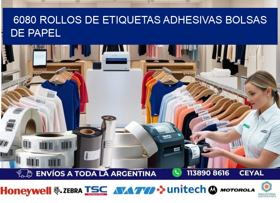 6080 rollos de etiquetas adhesivas bolsas de papel