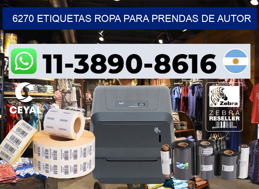 6270 Etiquetas ropa para prendas de autor