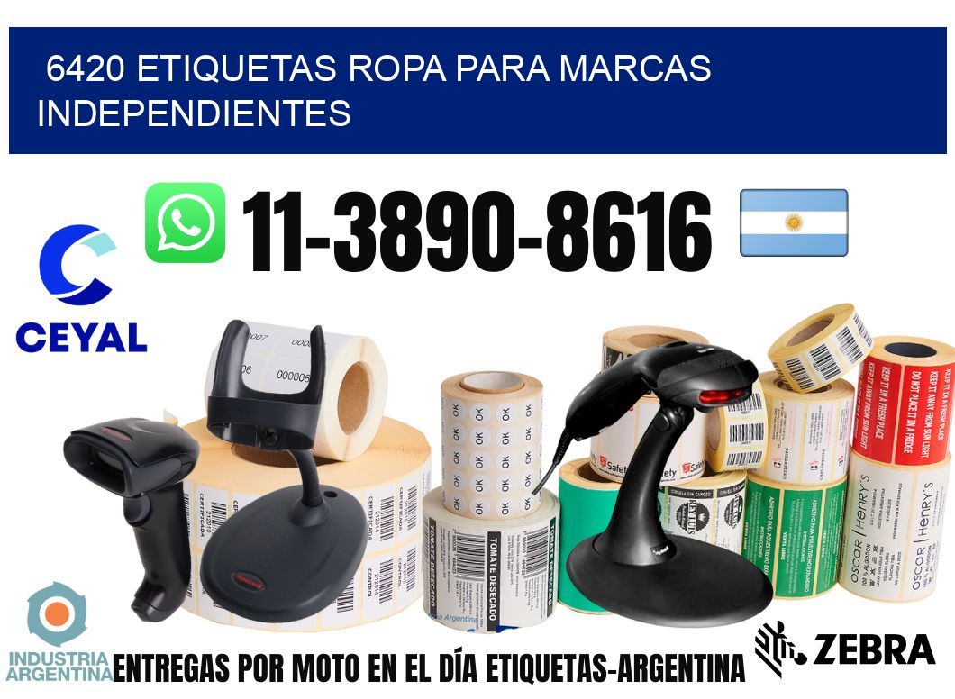 6420 Etiquetas ropa para marcas independientes