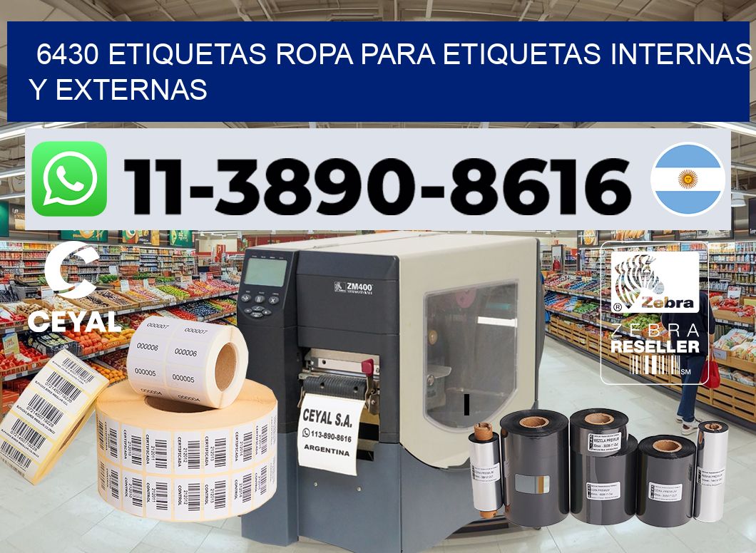 6430 Etiquetas ropa para etiquetas internas y externas