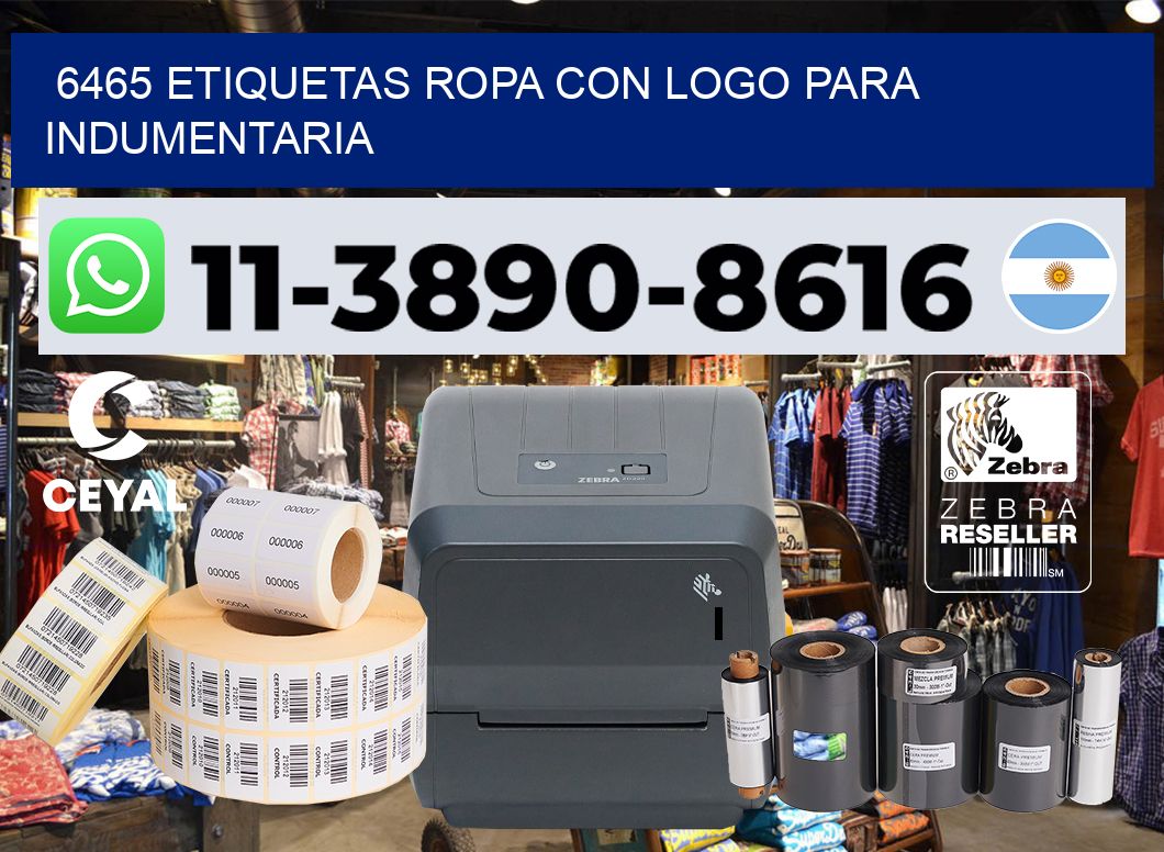 6465 Etiquetas ropa con logo para indumentaria