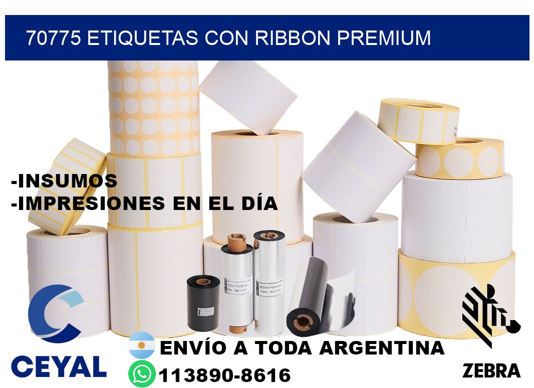 70775 etiquetas con ribbon premium