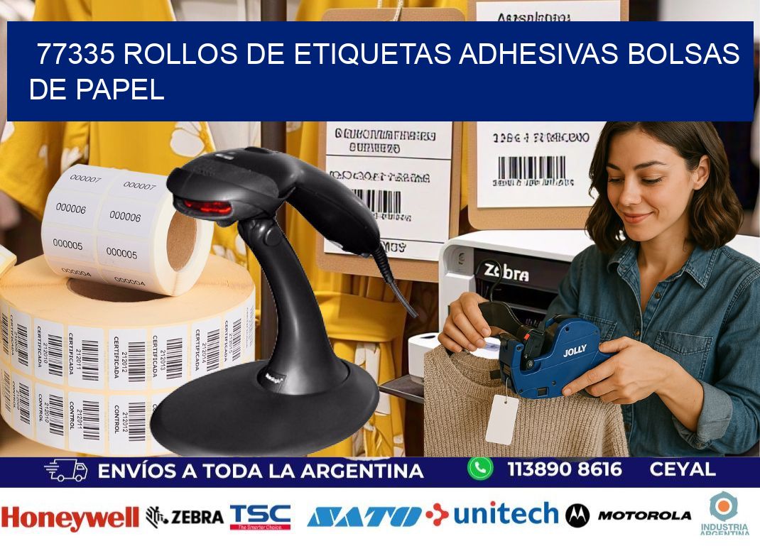 77335 rollos de etiquetas adhesivas bolsas de papel