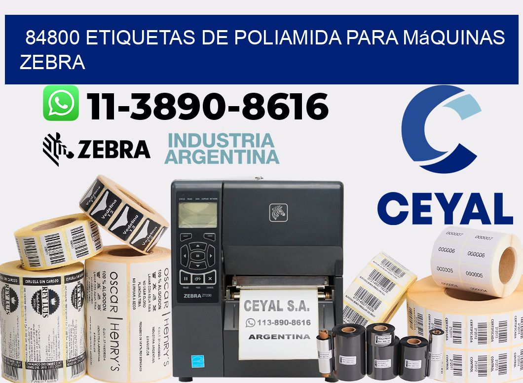 84800 etiquetas de poliamida para máquinas Zebra