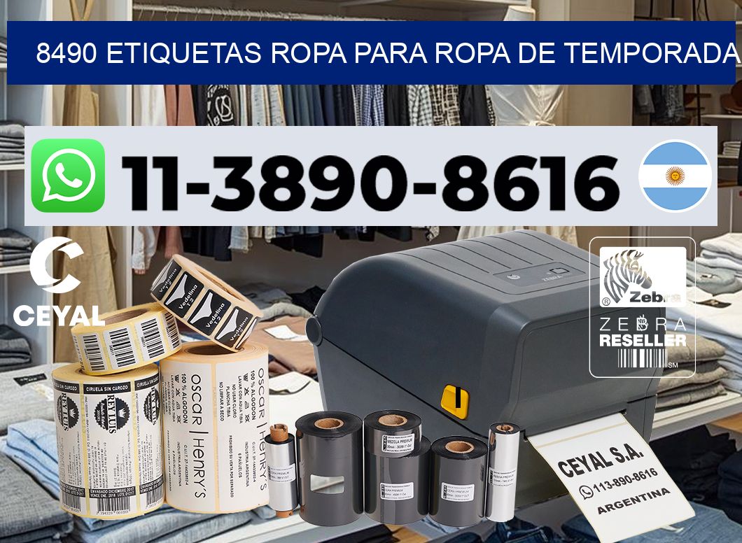 8490 Etiquetas ropa para ropa de temporada