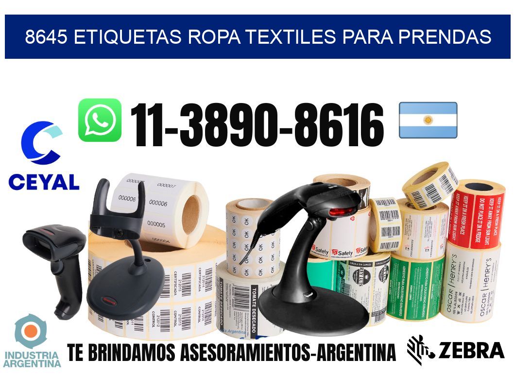 8645 Etiquetas ropa textiles para prendas