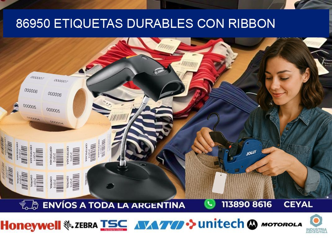 86950 etiquetas durables con ribbon