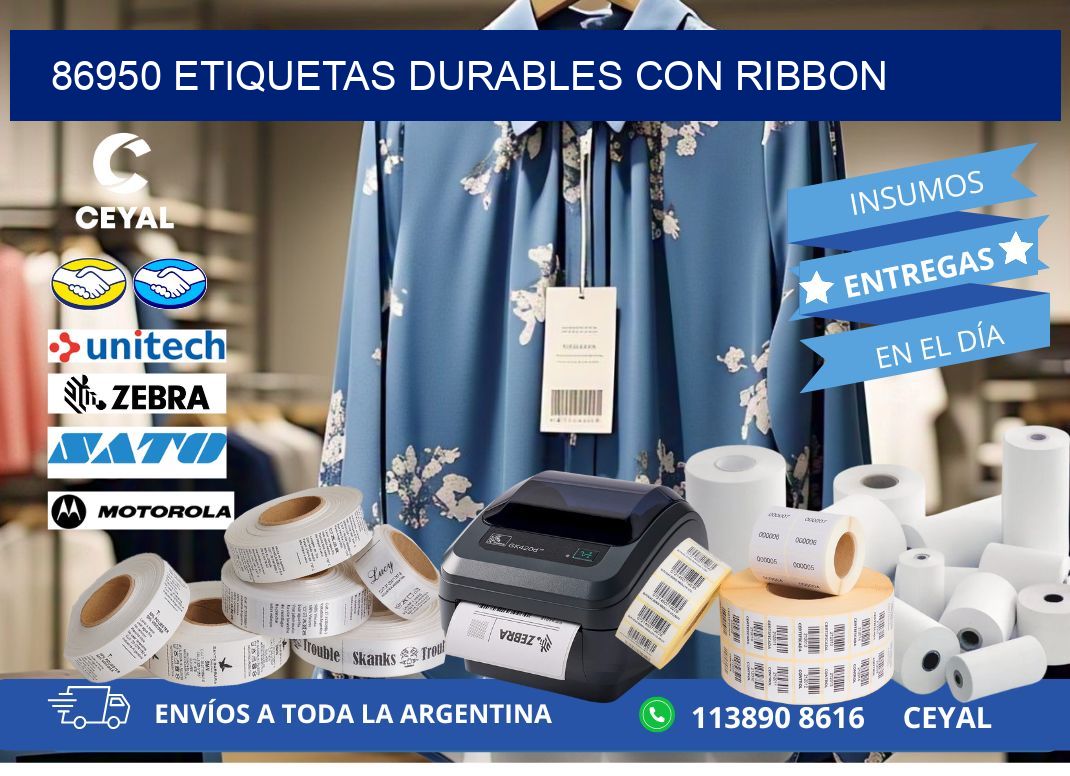 86950 etiquetas durables con ribbon