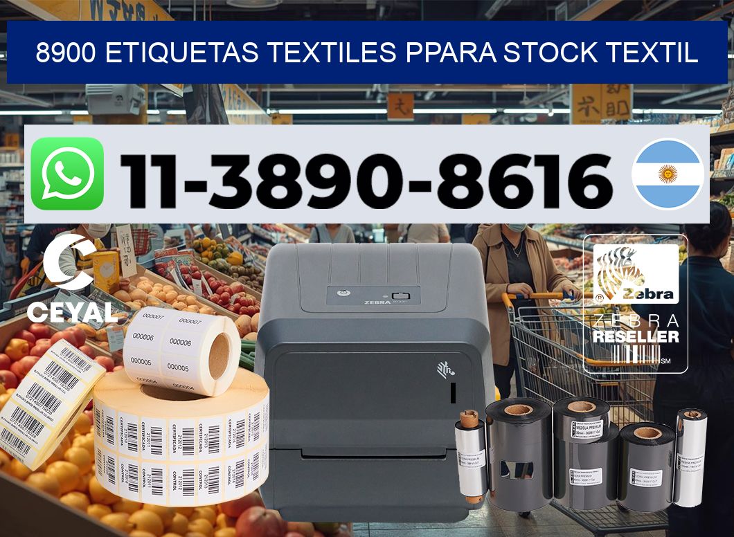 8900 Etiquetas textiles ppara stock textil