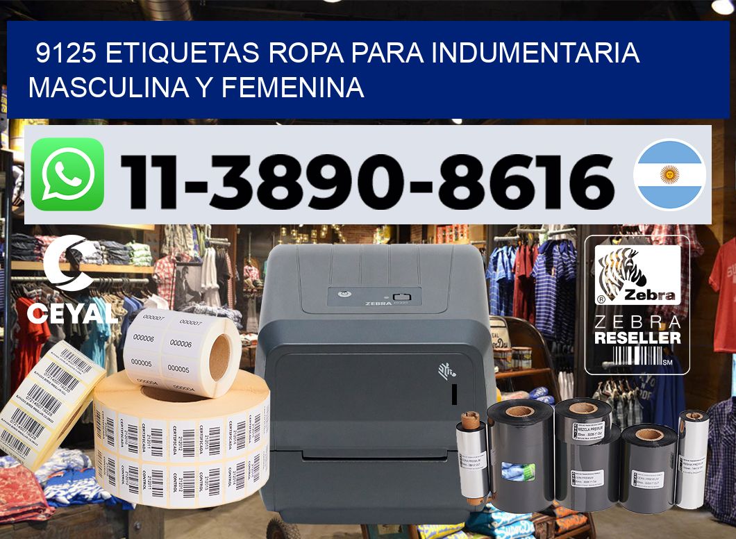 9125 Etiquetas ropa para indumentaria masculina y femenina