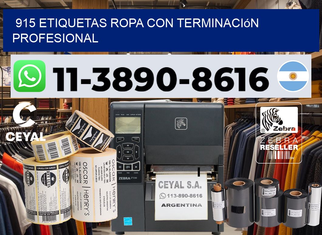 915 Etiquetas ropa con terminación profesional