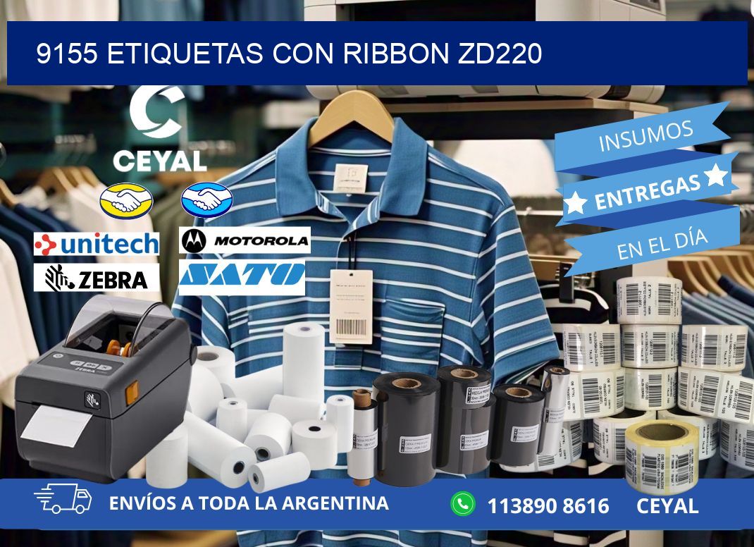 9155 etiquetas con ribbon zd220