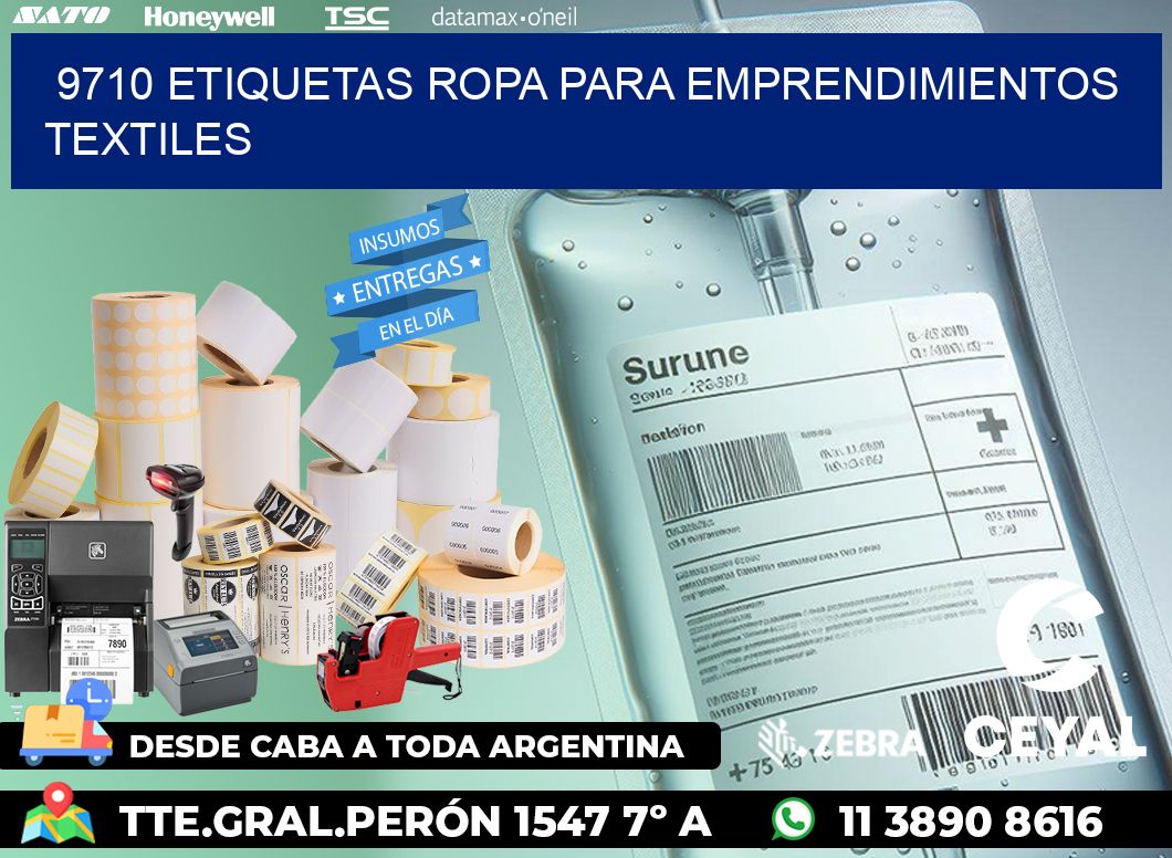 9710 Etiquetas ropa para emprendimientos textiles