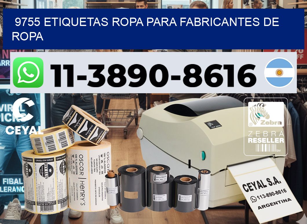 9755 Etiquetas ropa para fabricantes de ropa