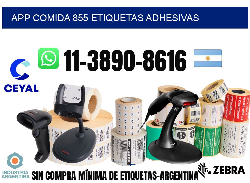 App comida 855 etiquetas adhesivas