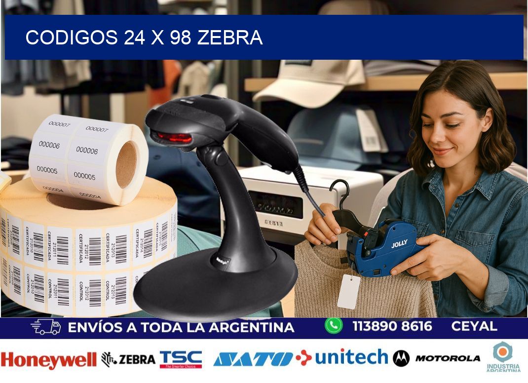 codigos 24 x 98 zebra