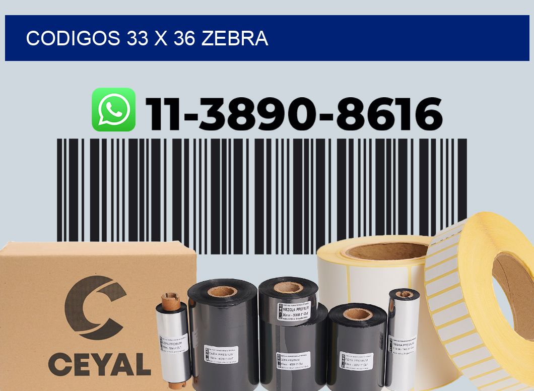 codigos 33 x 36 zebra