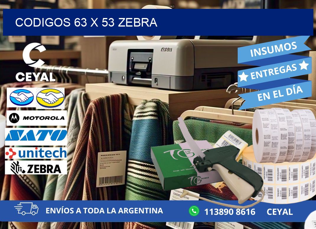 codigos 63 x 53 zebra