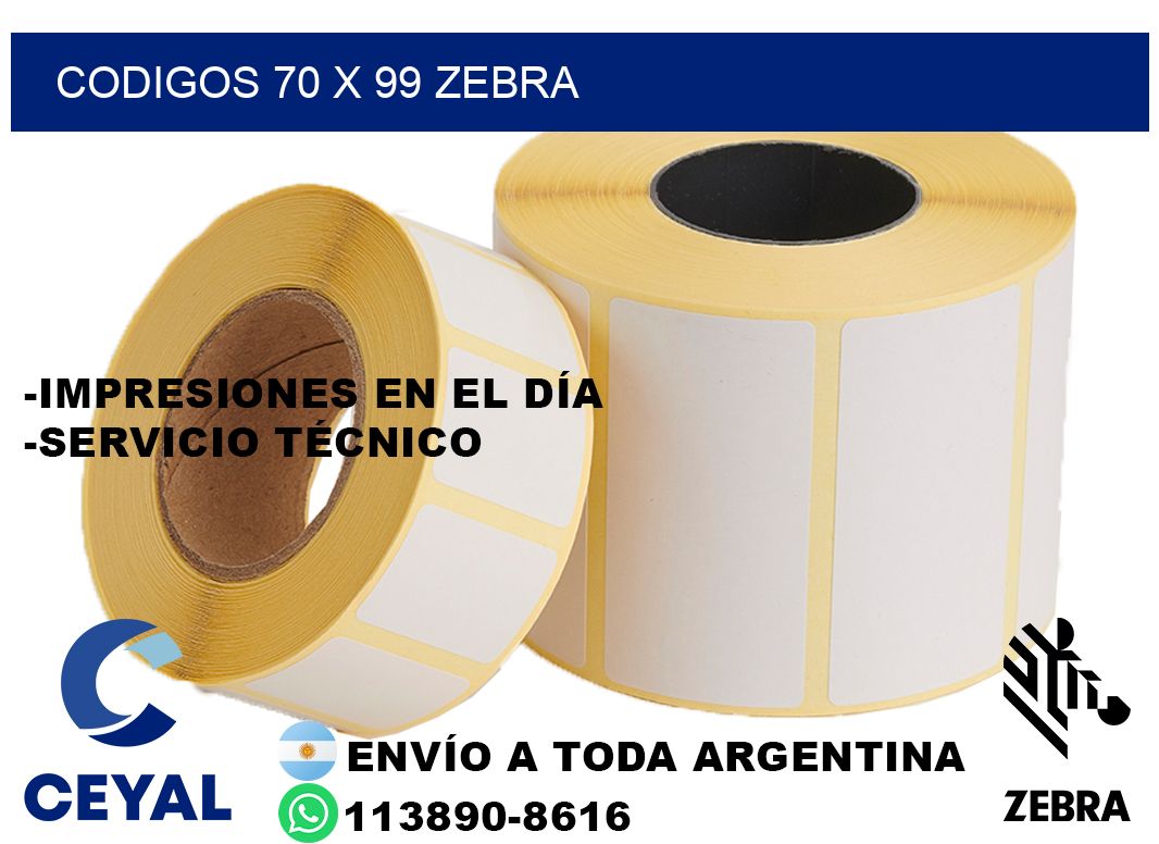 codigos 70 x 99 zebra