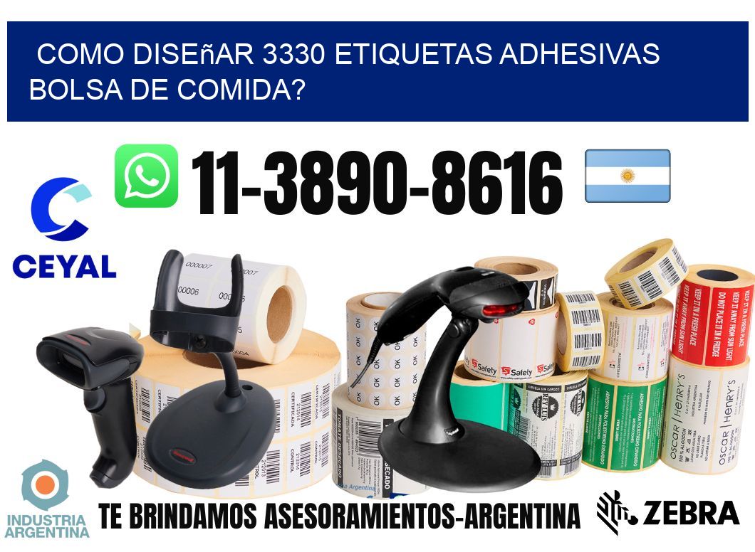 como diseñar 3330 etiquetas adhesivas bolsa de comida?