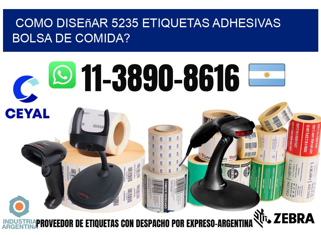 como diseñar 5235 etiquetas adhesivas bolsa de comida?