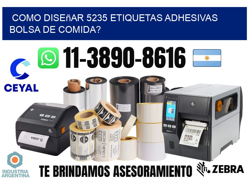 como diseñar 5235 etiquetas adhesivas bolsa de comida?