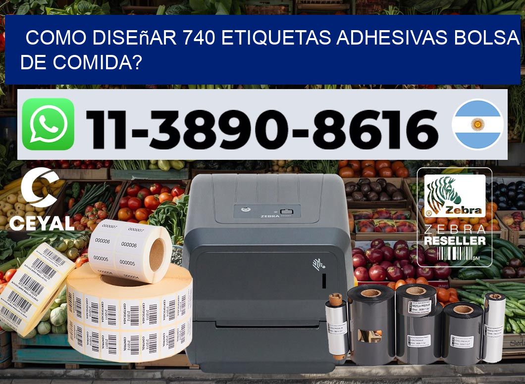 como diseñar 740 etiquetas adhesivas bolsa de comida?