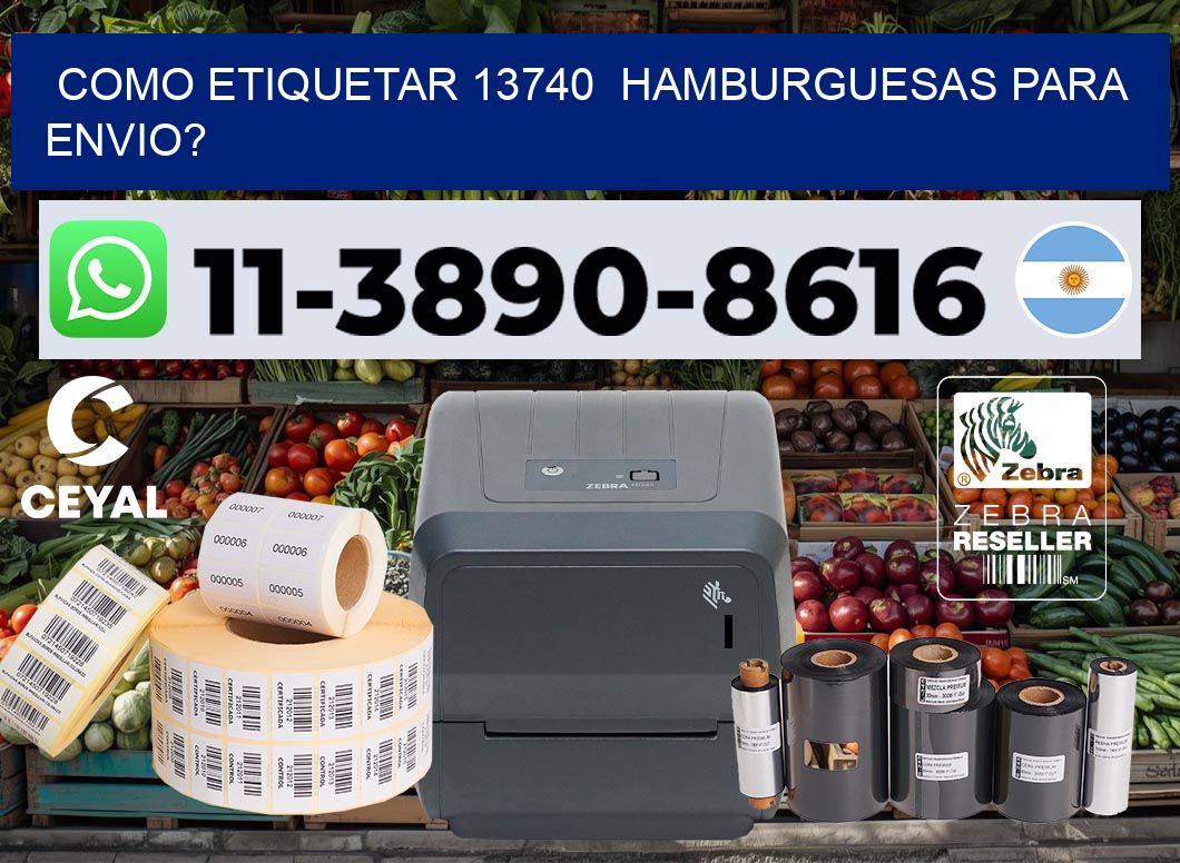 como etiquetar 13740  hamburguesas para envio?