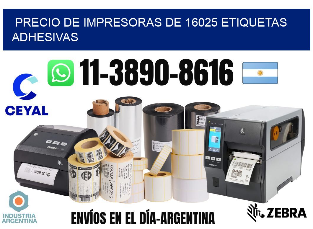 precio de impresoras de 16025 etiquetas adhesivas