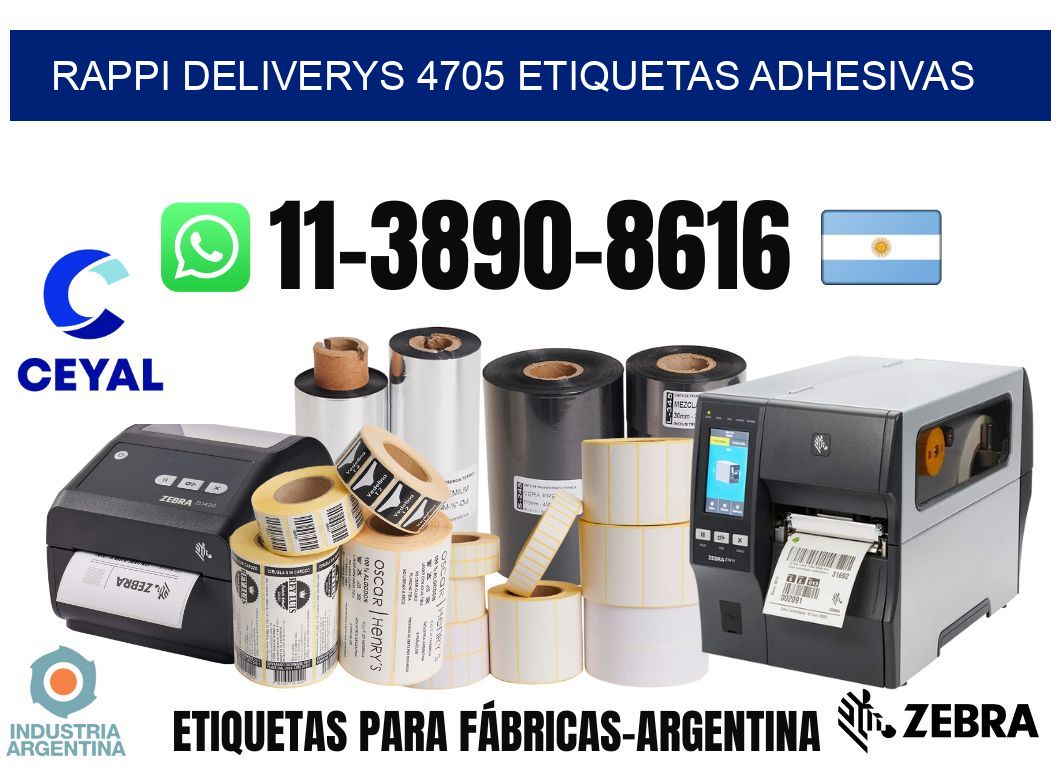rappi deliverys 4705 etiquetas adhesivas
