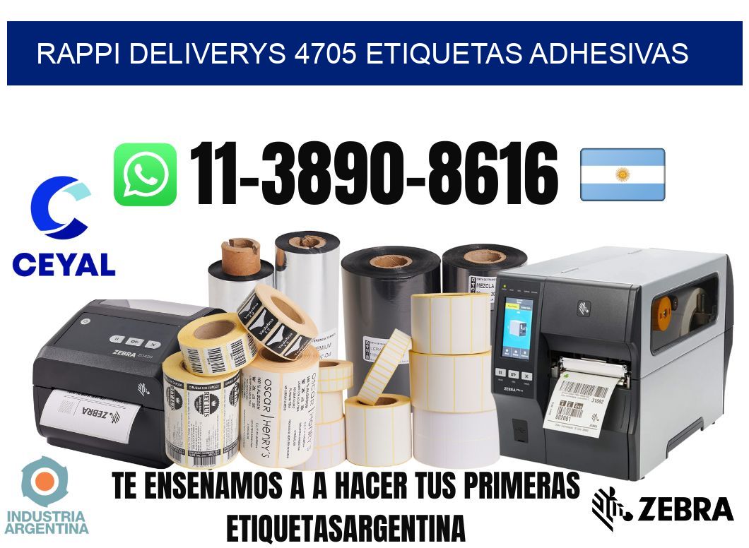 rappi deliverys 4705 etiquetas adhesivas