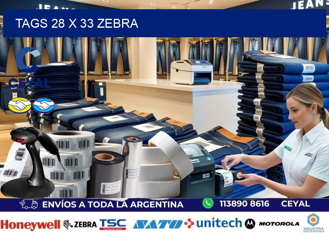 tags 28 x 33 zebra